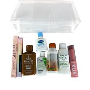 Beauty Bundle 9 Piece Zipper Bag Travel Sizes Samples Variety Pack Girly Preppy